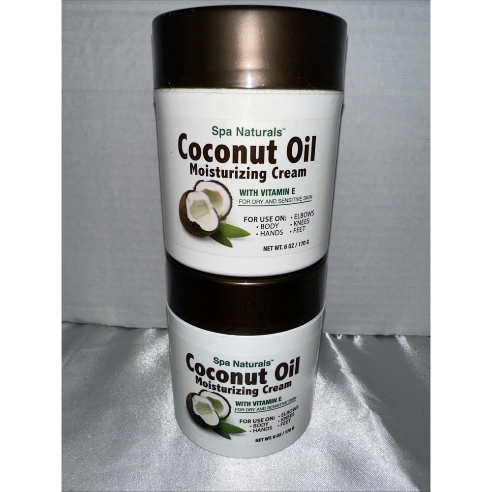 Spa Naturals Coconut Oil Moisturizing Cream with Vitamin E 6oz 2 Pack